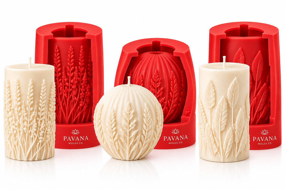 Pavana botanical candle mold set