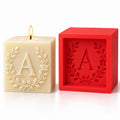 Floral Monogram Cube Candle Mold