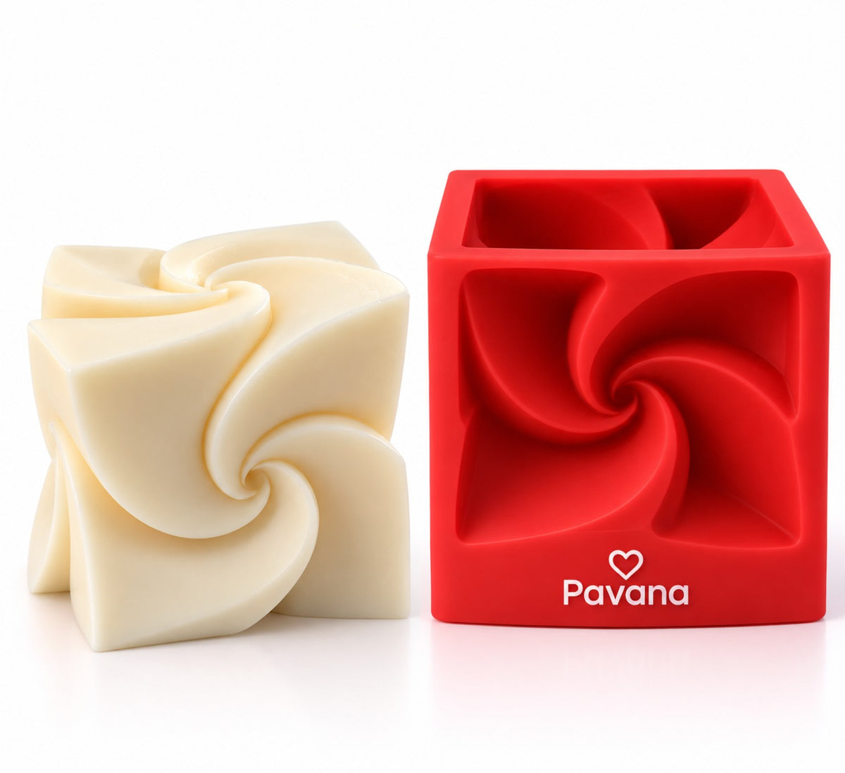 Pinwheel Cube Candle Mold