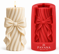 Pavana Molds Co Bow Pillar Christmas silicone candle mold
