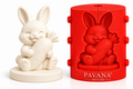 Pavana bunny hugging carrot 3D silicone mold