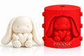 Pavana bunny holding heart 3D silicone mold