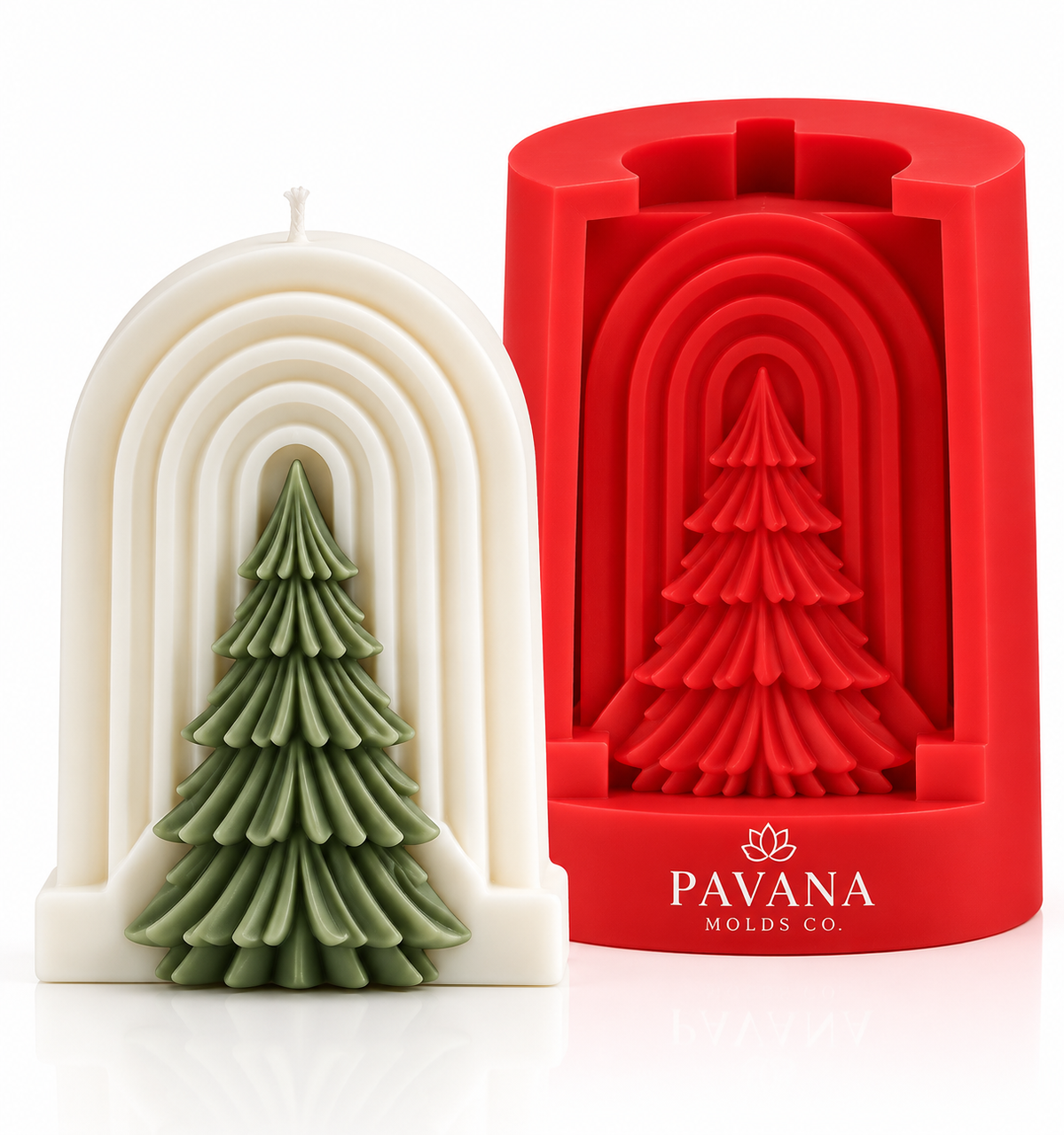 Pavana Molds Co Christmas arch tree silicone candle mold