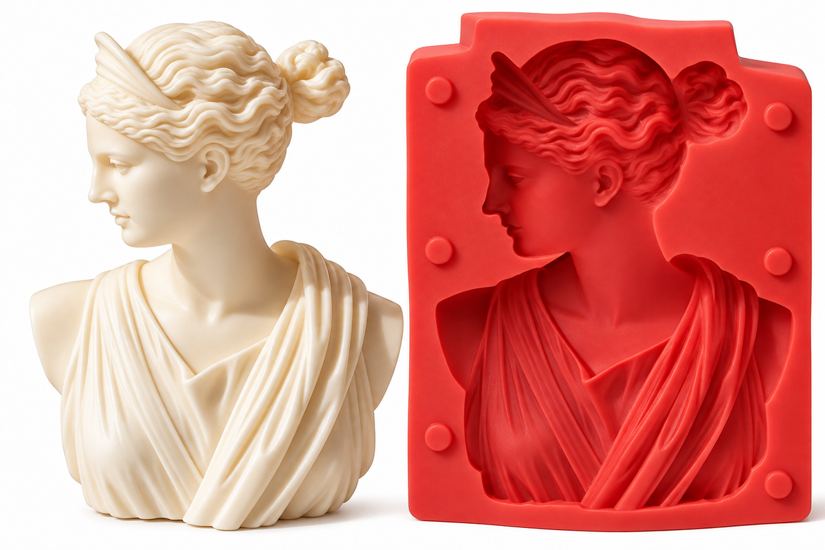 Pavana classical goddess bust silicone mold