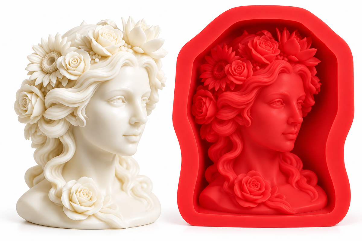 Floral Maiden Bust Silicone Mold