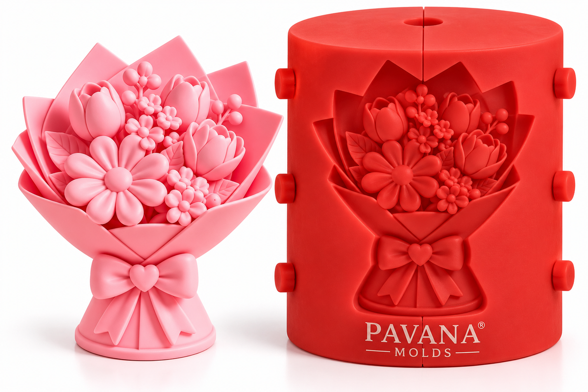 Pavana flower bouquet 3D silicone mold