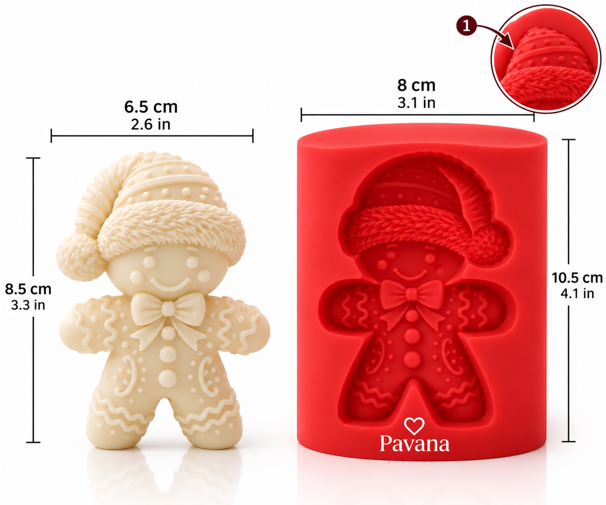 Pavana Winter Gingerbread Character Candle Mold