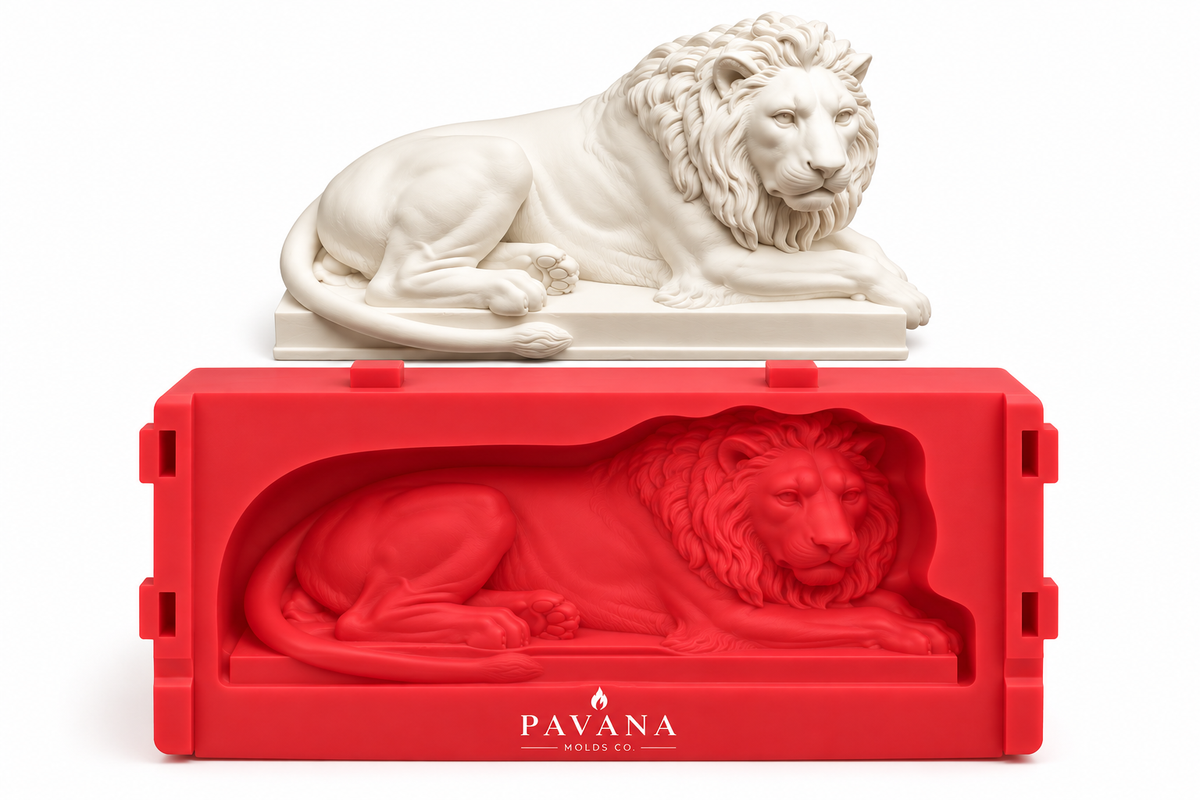 Pavana reclining lion 3D silicone mold