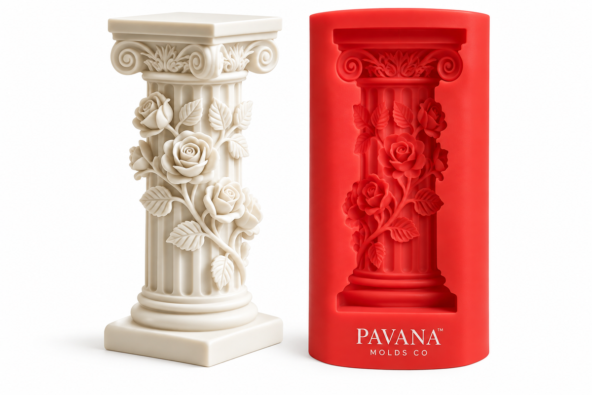 Pavana Rose Column Candle Mold