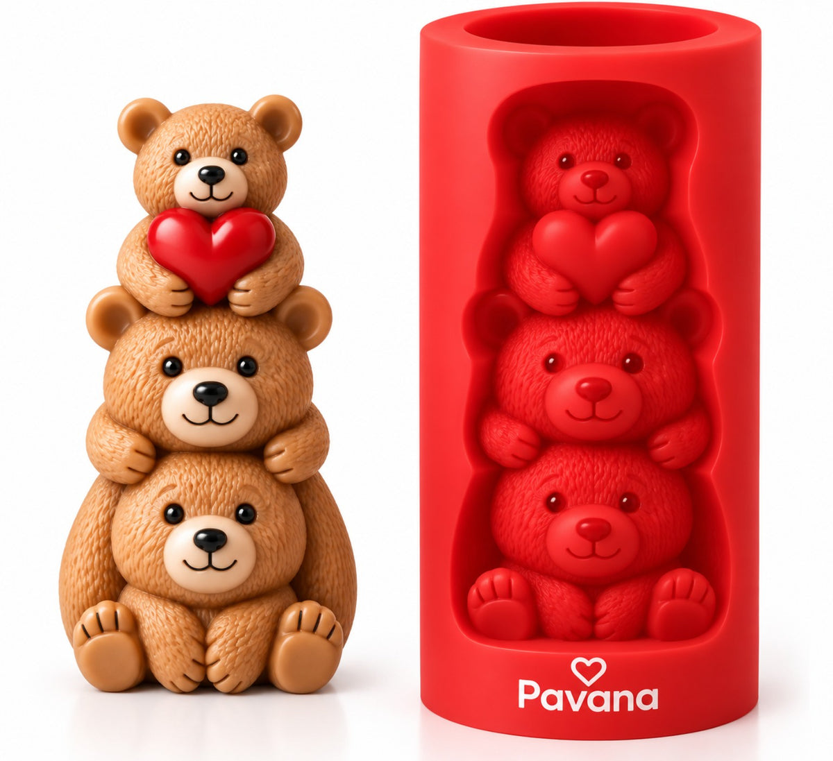 Pavana Sweetheart Teddy Stack candle mold